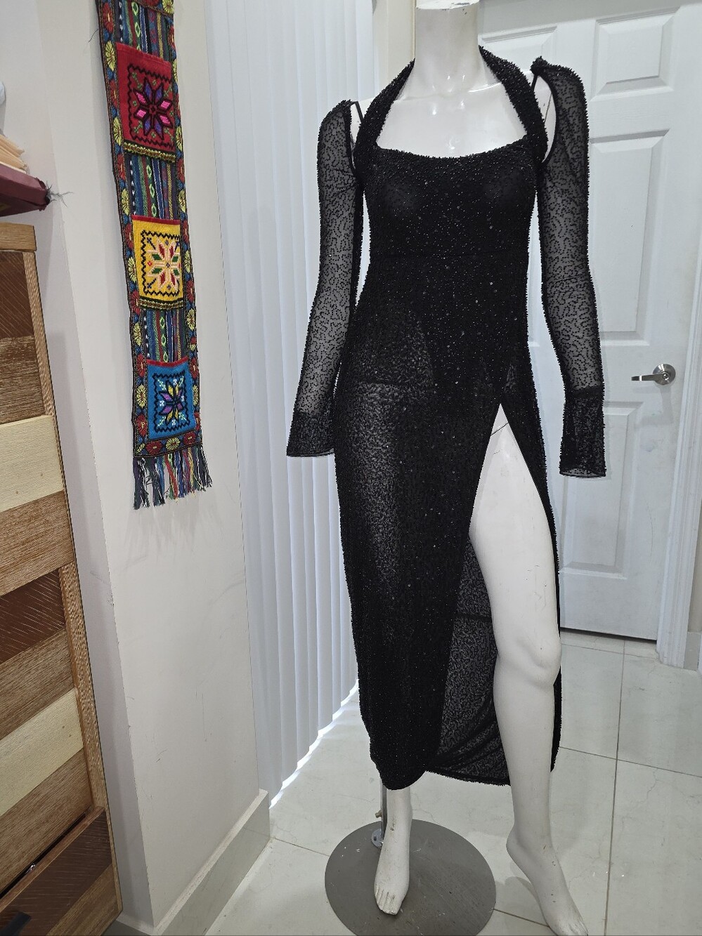 NWT Oh Polly Black Embellished Maxi Dress size 6